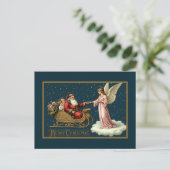 Vintage Celestial Christmas Journey Feestdagenkaart (Staand voorkant)