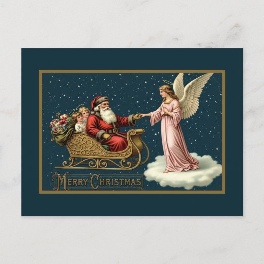 Vintage Celestial Christmas Journey Feestdagenkaart (Voorkant)