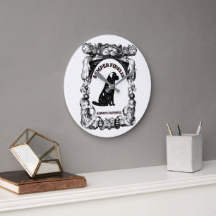 Vintage Celestial hondposter Semper Fidelis Grote Klok