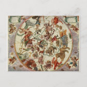 Vintage Celestial Northern Star Chart 1660 Briefkaart (Voorkant)