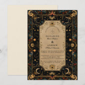 Vintage Celestial Renaissance Wedding Kaart (Voorkant / Achterkant)