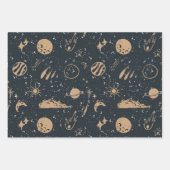 Vintage Celestial Space Pattern Inpakpapier Vel (Voorkant 3)