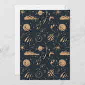 Vintage Celestial Space Pattern Kaart (Voorkant / Achterkant)