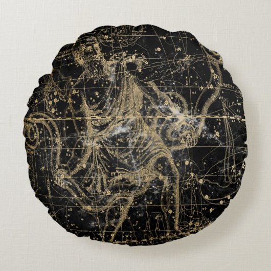 Vintage Celestial Star Map Background Rond Kussen (Voorkant)