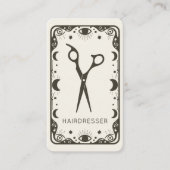 Vintage Celestial Tarot Kapsalon Professioneel Visitekaartje (Voorkant)