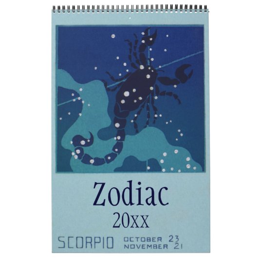 Vintage Celestial, Tekenen van Zodiac Constellatio Kalender (Hoes)