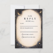 Vintage Celestial Wedding RSVP Kaartje (Voorkant)