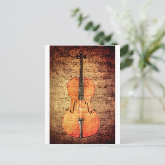 Vintage Cello Briefkaart (Staand voorkant)