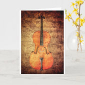Vintage Cello Kaart (Gele Bloem)