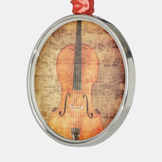 Vintage Cello Metalen Ornament (Links)