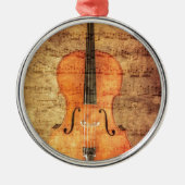 Vintage Cello Metalen Ornament (Voorkant)