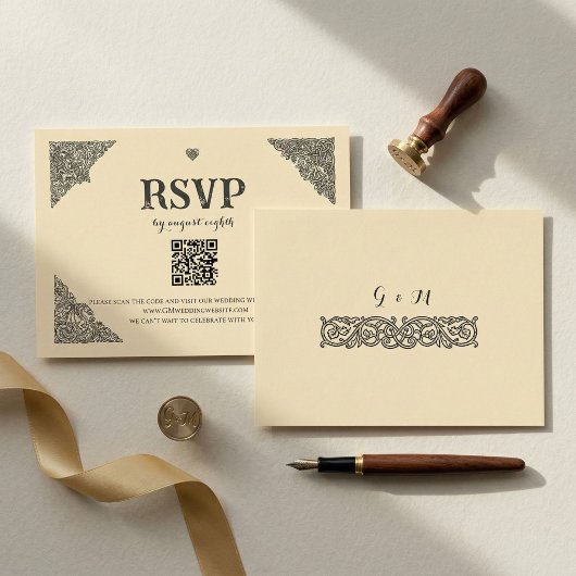 Vintage Celtic Knot RSVP Card Kaartje