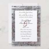 Vintage Celtic Silver Music Wedding Uitnodiging (Voorkant)