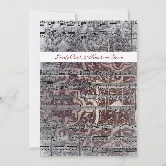 Vintage Celtic Silver Music Wedding Uitnodiging (Achterkant)