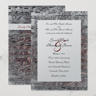 Vintage Celtic Silver Music Wedding Uitnodiging