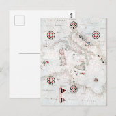Vintage Central Mediterranean Italy Map Briefkaart (Voorkant / Achterkant)