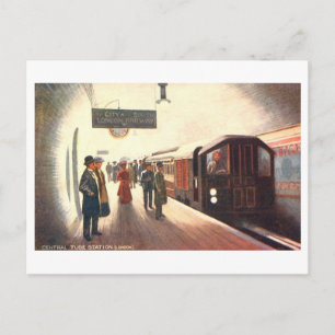 Vintage Central Tube Station (Londen) Briefkaart