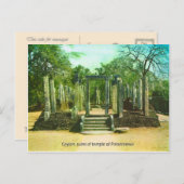 Vintage Ceylon, tempelruïnes van Polonnarwa Briefkaart (Voorkant / Achterkant)