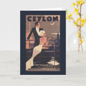 Vintage Ceylon Wenskaart Kaart (Gele Bloem)