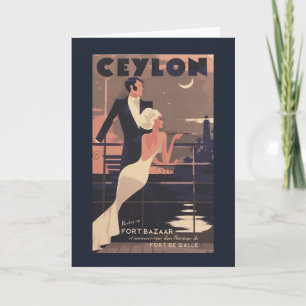 Vintage Ceylon Wenskaart Kaart