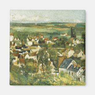 Vintage Cezanne Panoramisch uitzicht Auvers-sur-Oi Magneet