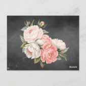 Vintage Chalkboard Boho Floral wedding  Briefkaart (Achterkant)