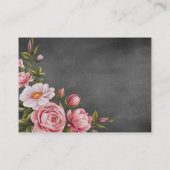 Vintage Chalkboard Boho Floral wedding  Informatiekaartje (Achterkant)