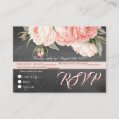 Vintage Chalkboard Boho Floral wedding  Informatiekaartje (Voorkant)