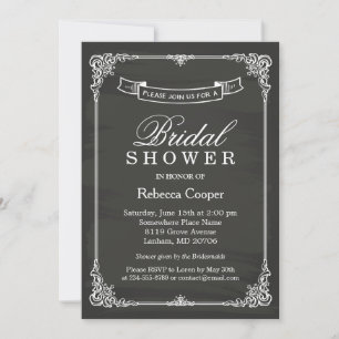 Vintage Chalkboard Lijst Wedding Vrijgezellenfeest Kaart