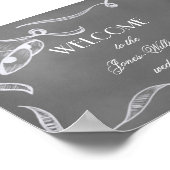 Vintage Chalkboard Wedding Bells Poster (Hoek)