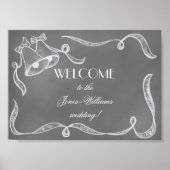 Vintage Chalkboard Wedding Bells Poster (Voorkant)