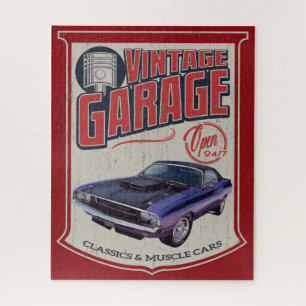 Vintage Challenger Muscle Car Garage Legpuzzel