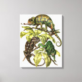 Vintage Chameleon Lizard Canvas Afdruk (Voorkant)