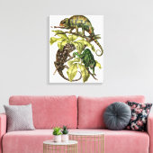 Vintage Chameleon Lizard Canvas Afdruk (Insitu (Woonkamer))