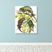 Vintage Chameleon Lizard Canvas Afdruk (Insitu (Houten vloer))