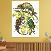 Vintage Chameleon Lizard Canvas Afdruk (Insitu (Woonkamer))