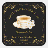 Vintage Chamomile Tea Square Label (Voorkant)