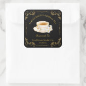 Vintage Chamomile Tea Square Label (Tas)