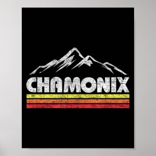 Vintage chamonix retro berg heren dames poster