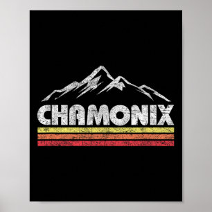 Vintage Chamonix Retro Berg Heren Dames Souven Poster