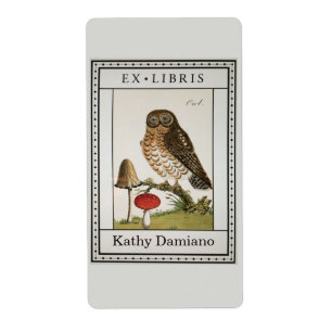 Vintage champignonboekje bord etiket