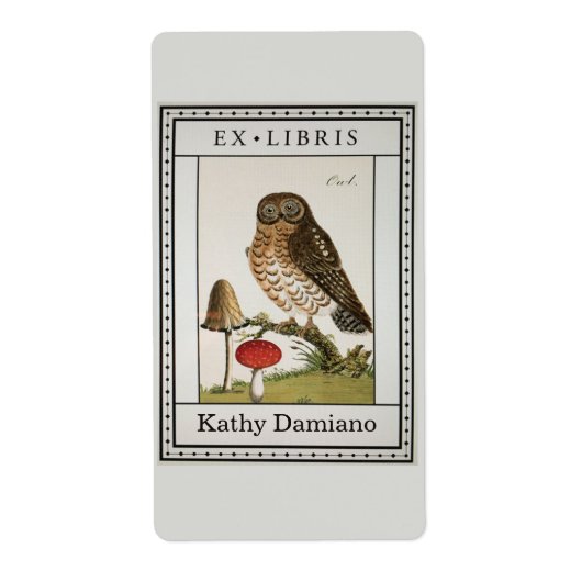 Vintage champignonboekje bord etiket (Voorkant)