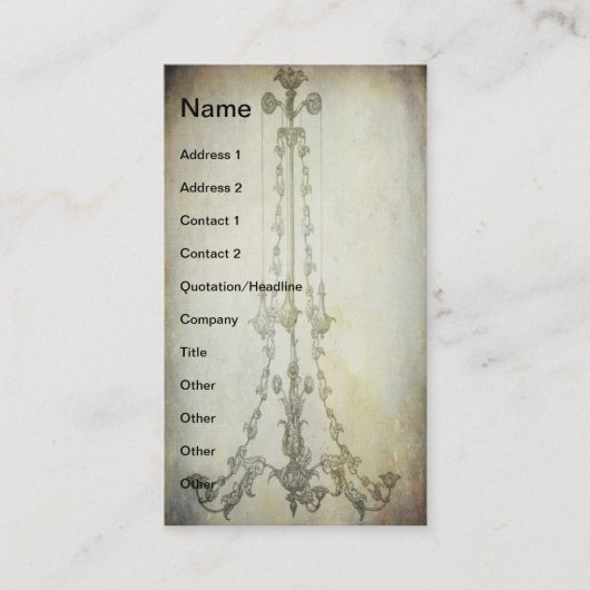 Vintage Chandelier Grunge Visitekaartje (Voorkant)