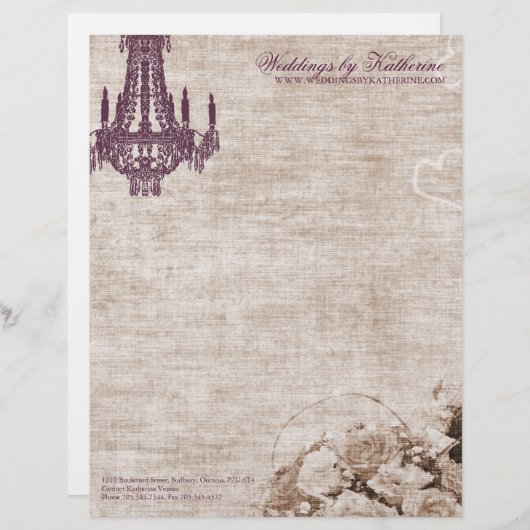 Vintage Chandelier Letterhead Briefhoofd Ontwerp (Voorkant / Achterkant)