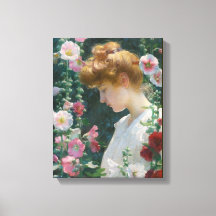 Vintage Charles Courtney Curran Lotus Lilies Canva