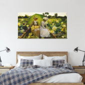 Vintage Charles Courtney Curran Lotus Lilies Canvas Afdruk (Insitu (Slaapkamer))