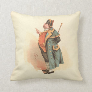 Vintage Charles Dickens Oliver Twist M. Bumble Kussen