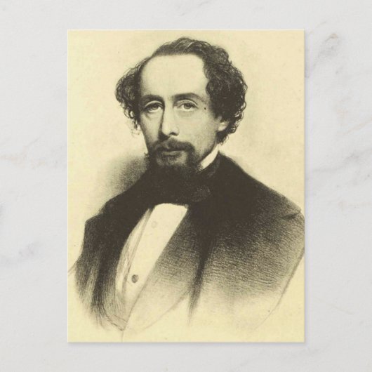 Vintage Charles Dickens Portrait Briefkaart (Voorkant)