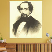 Vintage Charles Dickens Portrait Canvas Afdruk (Insitu (Woonkamer))