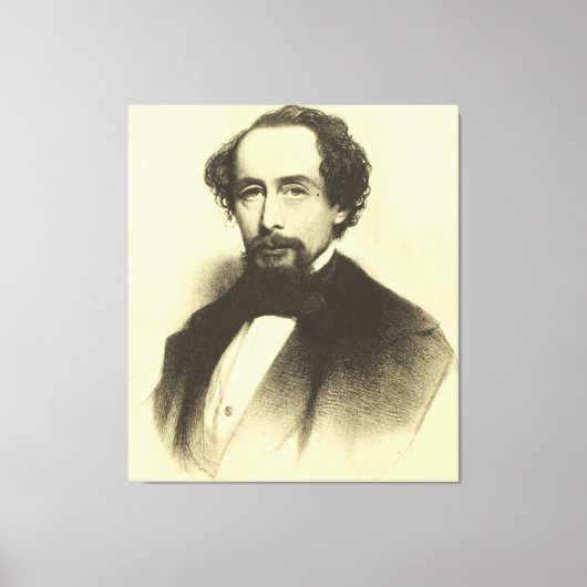 Vintage Charles Dickens Portrait Canvas Afdruk (Voorkant)